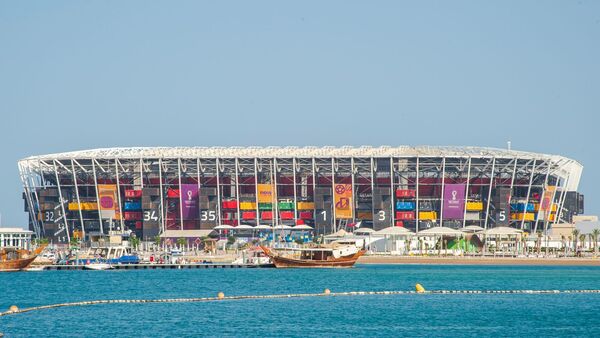 Ein Blick auf das 974-Stadion in Katar., © Nikku/XinHua/dpa