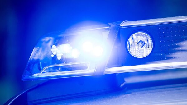 Ein Blaulicht leuchtet an einer Polizeistreife., © Lino Mirgeler/dpa/Symbolbild